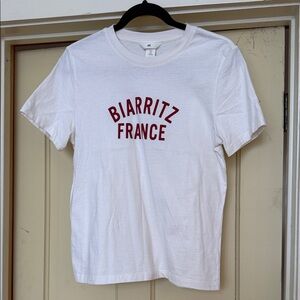 H&M White Tee with Red Print